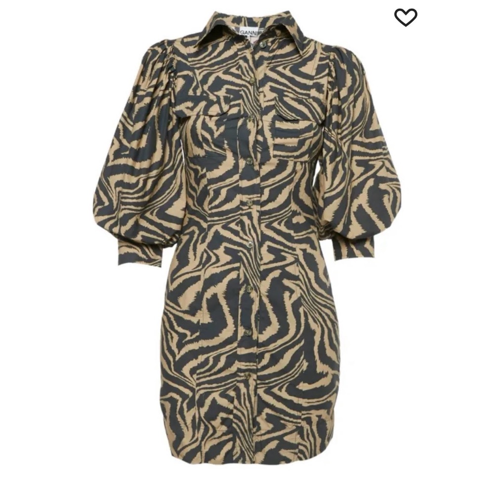 Ganni Zebra Print Animal Mini Dress, Never Worn